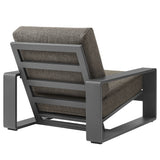 Bramble Outdoor Patio Aluminum Faux Wood Armchairs Set of 2 in Smoke
