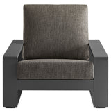 Bramble Outdoor Patio Aluminum Faux Wood Armchairs Set of 2 in Smoke