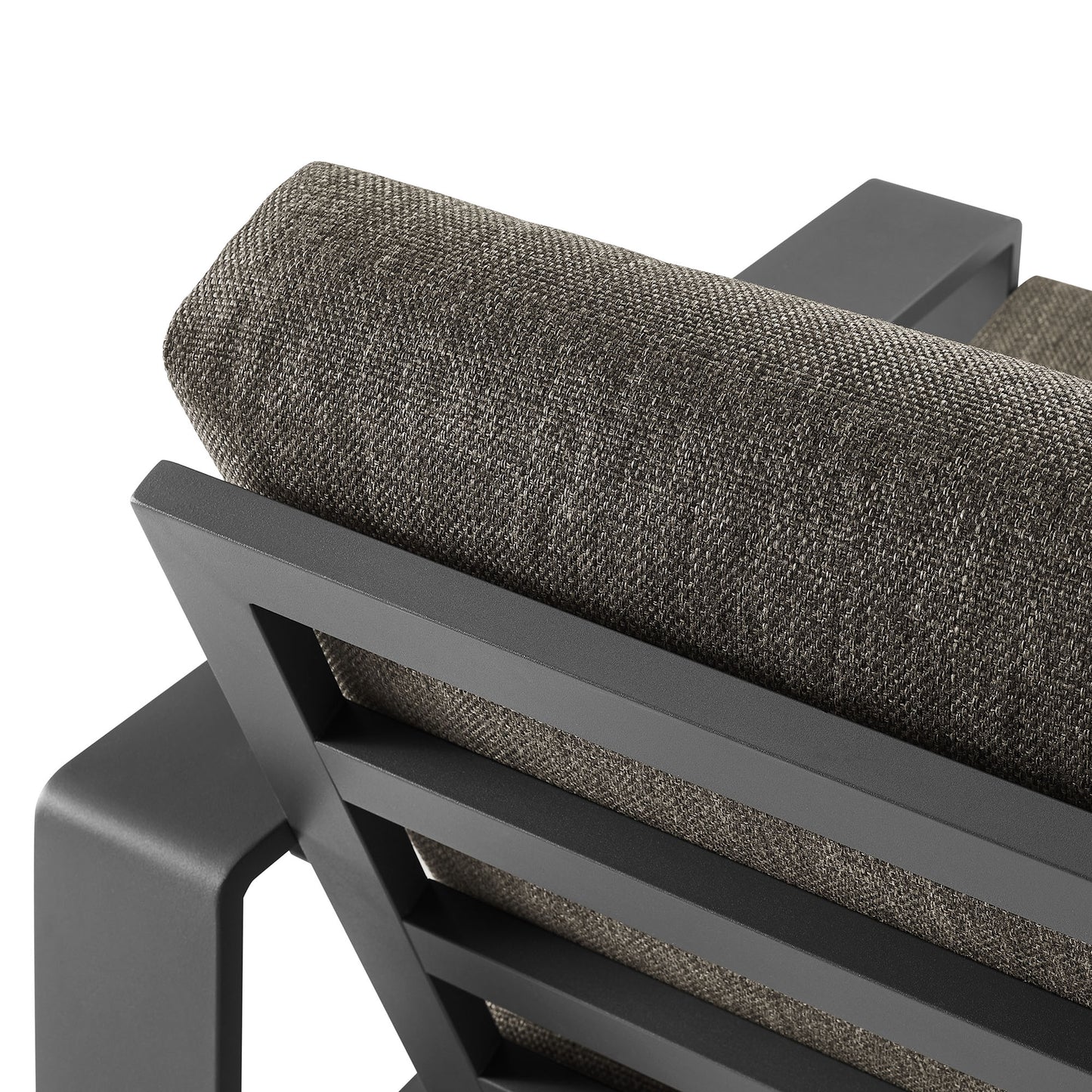 Bramble Outdoor Patio Aluminum Faux Wood Armchairs Set of 2 in Smoke