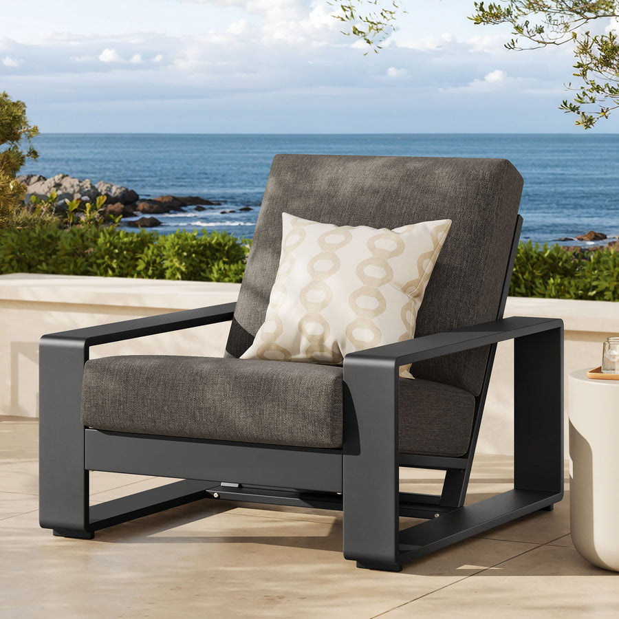 Bramble Outdoor Patio Aluminum Armchair in Smoke