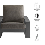 Bramble Outdoor Patio Aluminum Armchair in Smoke