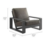 Bramble Outdoor Patio Aluminum Armchair in Smoke