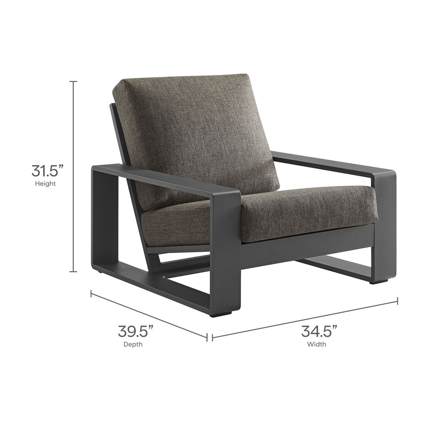 Bramble 4-Piece Outdoor Patio Aluminum Furniture Set in Smoke