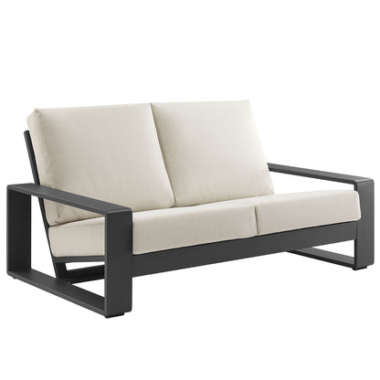 Lirienne Outdoor Patio Aluminum Loveseat by Furniture for America