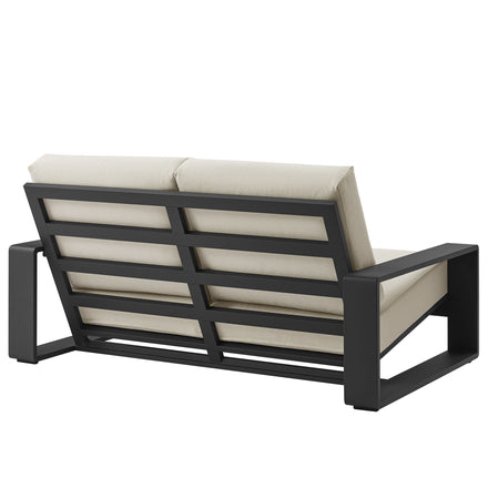 Lirienne 4-Piece Outdoor Patio Aluminum Furniture Set in Cream Gray
