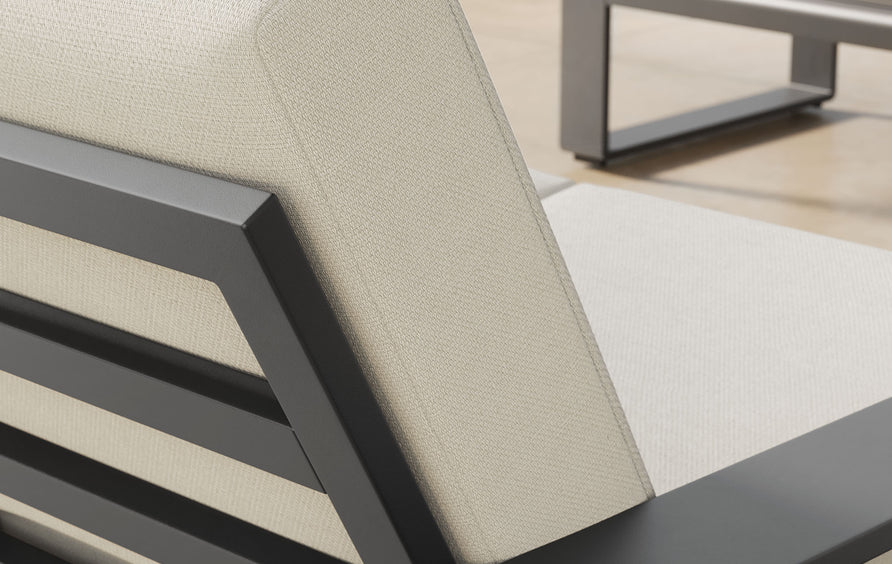 Bramble Outdoor Patio Aluminum Loveseat in Cream Gray