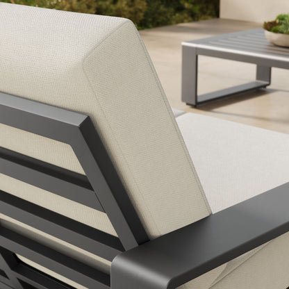 Lirienne Outdoor Patio Aluminum Loveseat by Furniture for America