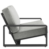 Bramble Outdoor Patio Aluminum Loveseat in Light Gray Gray
