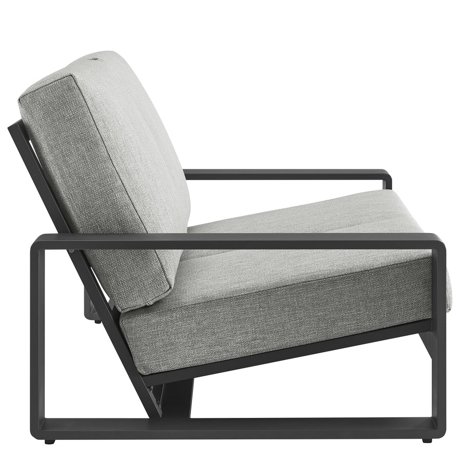 Bramble Outdoor Patio Aluminum Loveseat in Light Gray Gray