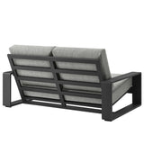 Bramble 4-Piece Outdoor Patio Aluminum Furniture Set in Light Gray
