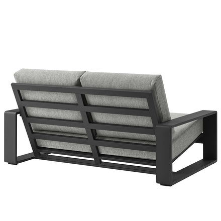 Lirienne 4-Piece Outdoor Patio Aluminum Furniture Set in Light Gray