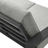 Bramble Outdoor Patio Aluminum Loveseat in Light Gray Gray