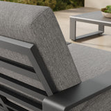 Bramble Outdoor Patio Aluminum Loveseat in Light Gray Gray