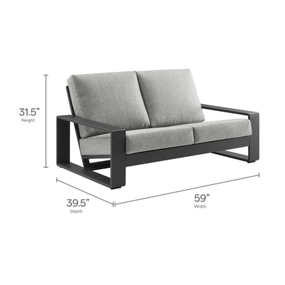 Lirienne Outdoor Patio Aluminum Loveseat by Furniture for America
