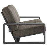 Bramble Outdoor Patio Aluminum Loveseat in Smoke Gray