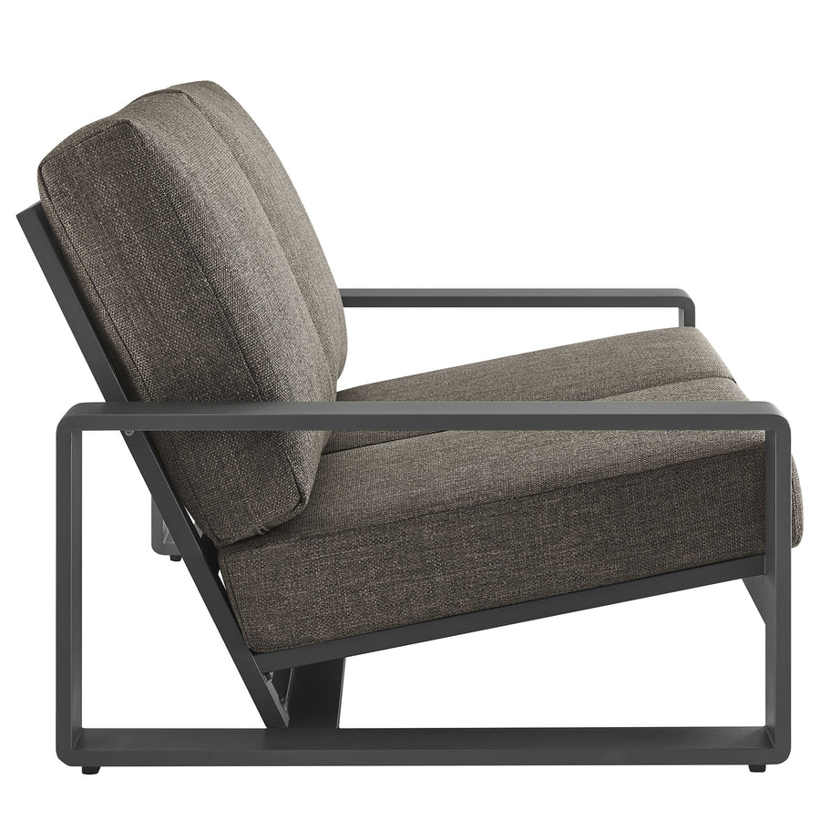 Bramble Outdoor Patio Aluminum Loveseat in Smoke Gray