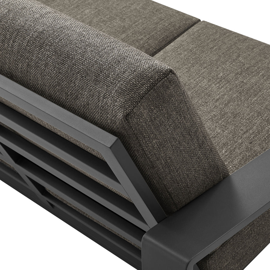 Bramble Outdoor Patio Aluminum Loveseat in Smoke Gray