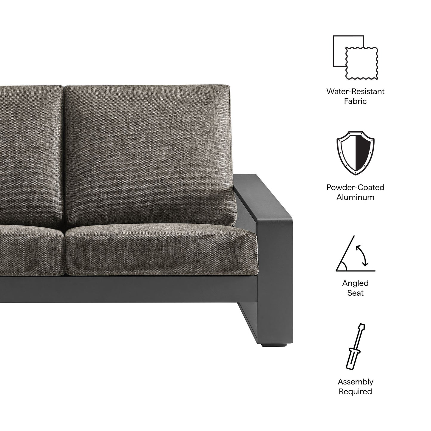 Lirienne Outdoor Patio Aluminum Loveseat by Furniture for America
