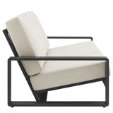 Bramble Outdoor Patio Aluminum Sofa in Cream Gray