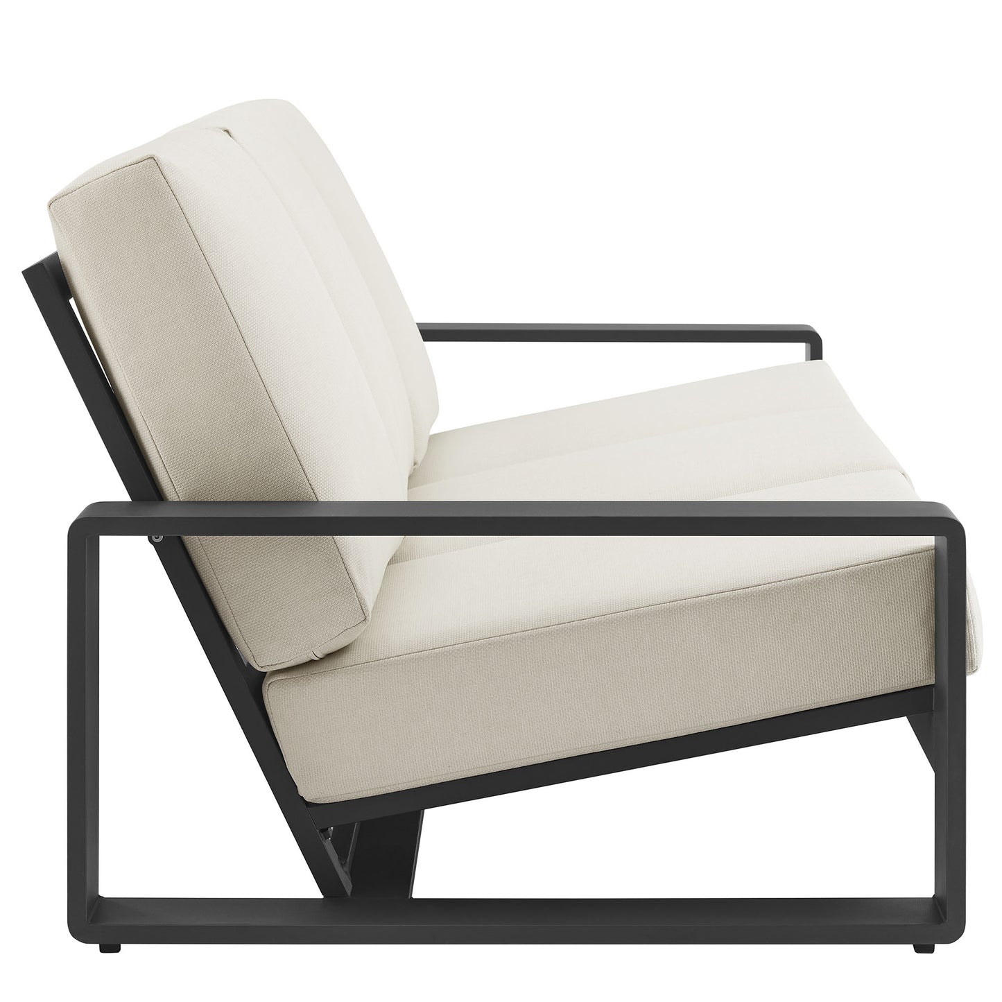 Bramble 2-Piece Outdoor Patio Aluminum Furniture Set in Cream Gray