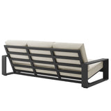Bramble Outdoor Patio Aluminum Sofa in Cream Gray