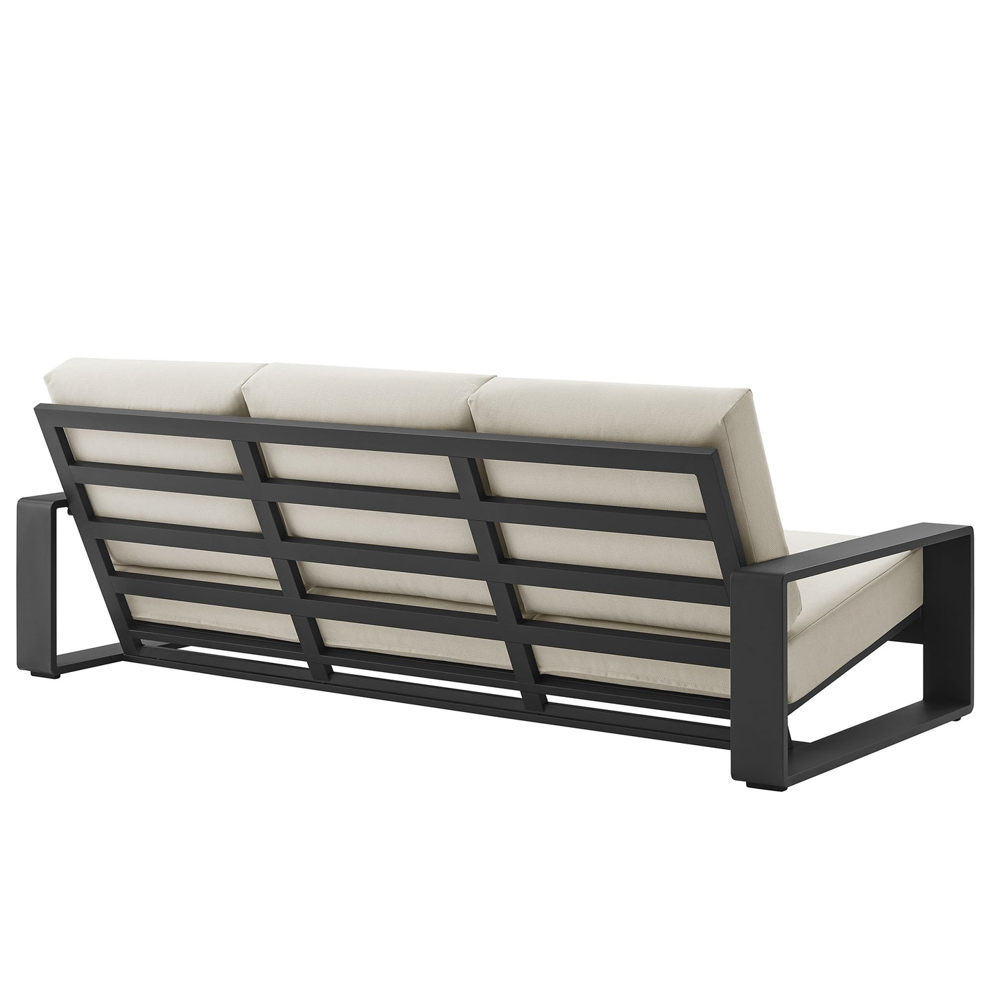 Bramble 2-Piece Outdoor Patio Aluminum Furniture Set in Cream Gray