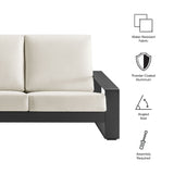 Bramble Outdoor Patio Aluminum Sofa in Cream Gray