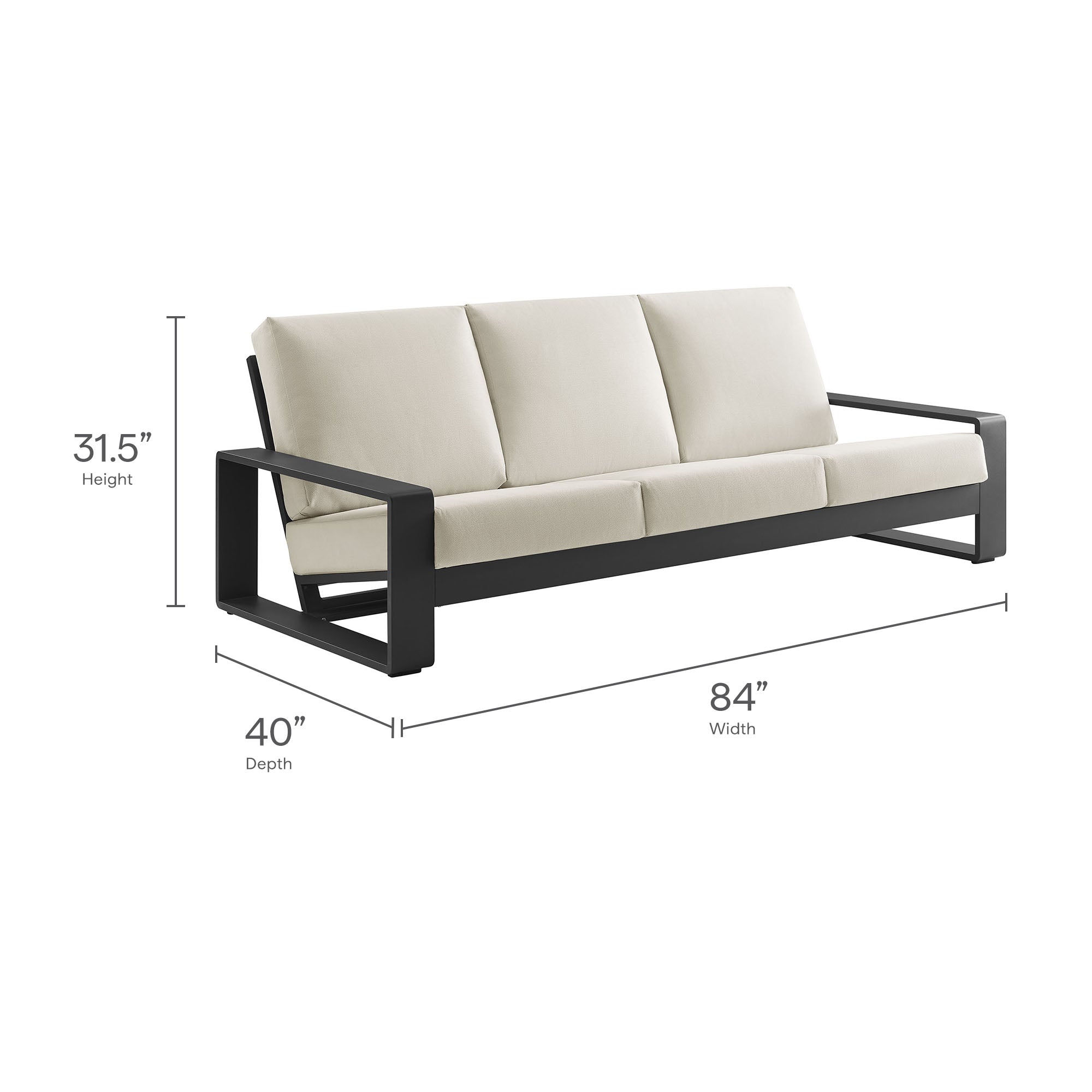 Lirienne Outdoor Patio Aluminum Sofa by Furniture for America