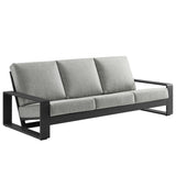 Bramble Outdoor Patio Aluminum Sofa in Light Gray Gray