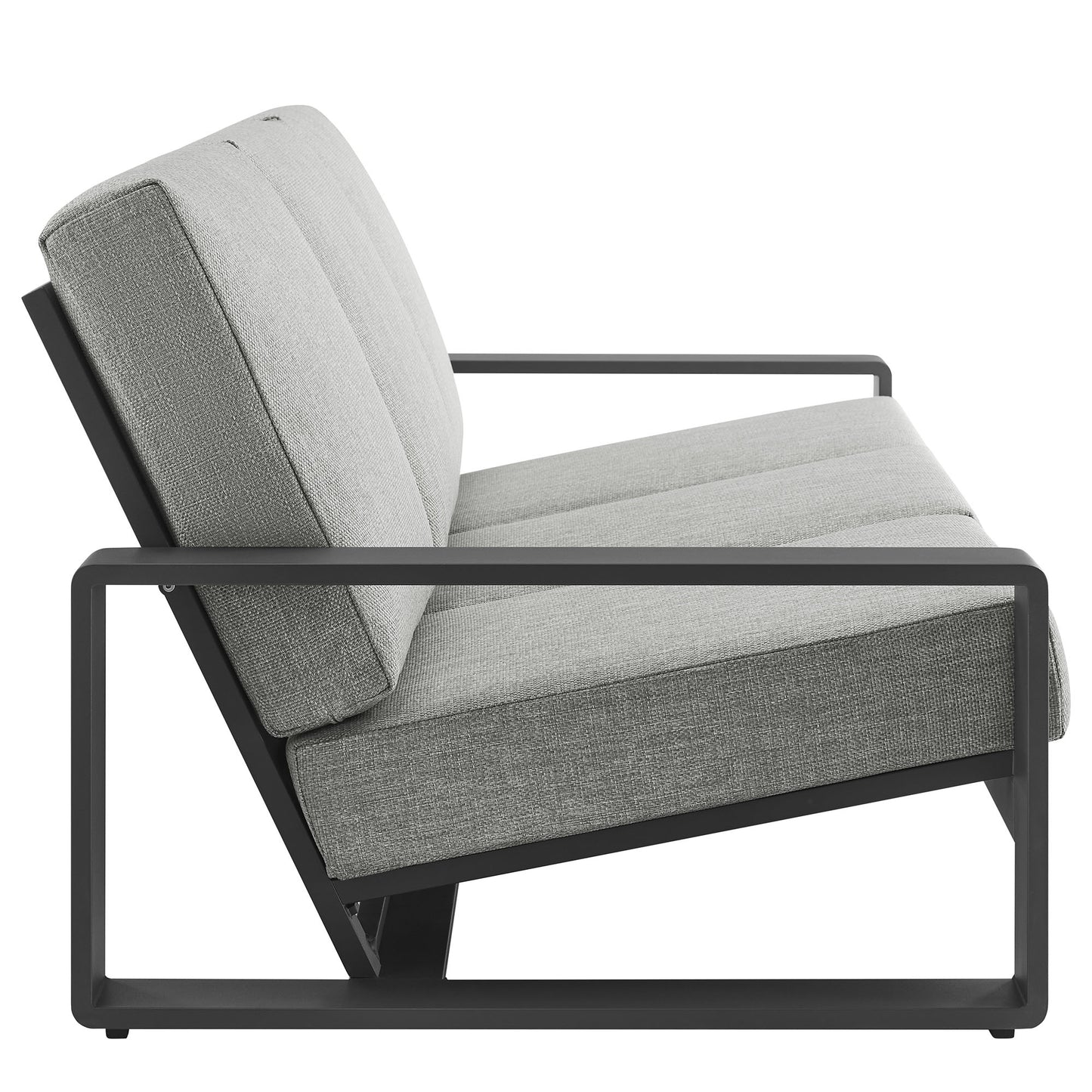 Bramble 2-Piece Outdoor Patio Aluminum Furniture Set in Light Gray