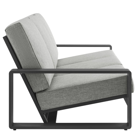 Lirienne 2-Piece Outdoor Patio Aluminum Furniture Set in Light Gray