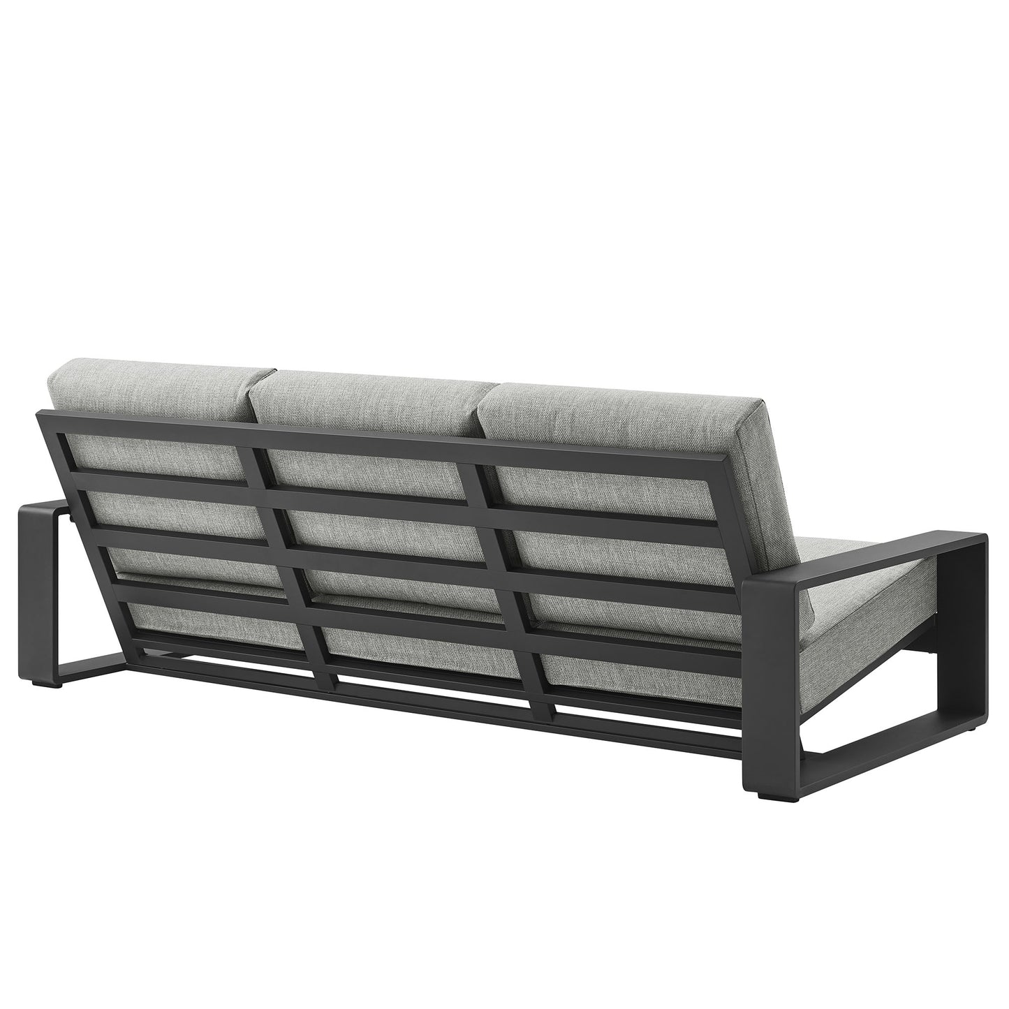 Bramble 4-Piece Outdoor Patio Aluminum Furniture Set in Light Gray