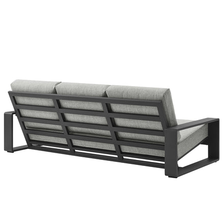Lirienne 4-Piece Outdoor Patio Aluminum Furniture Set in Light Gray