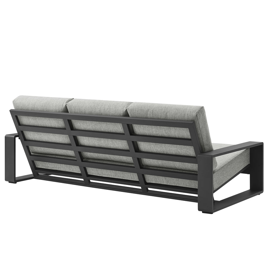 Bramble 4-Piece Outdoor Patio Aluminum Furniture Set in Light Gray