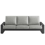 Bramble Outdoor Patio Aluminum Sofa in Light Gray Gray