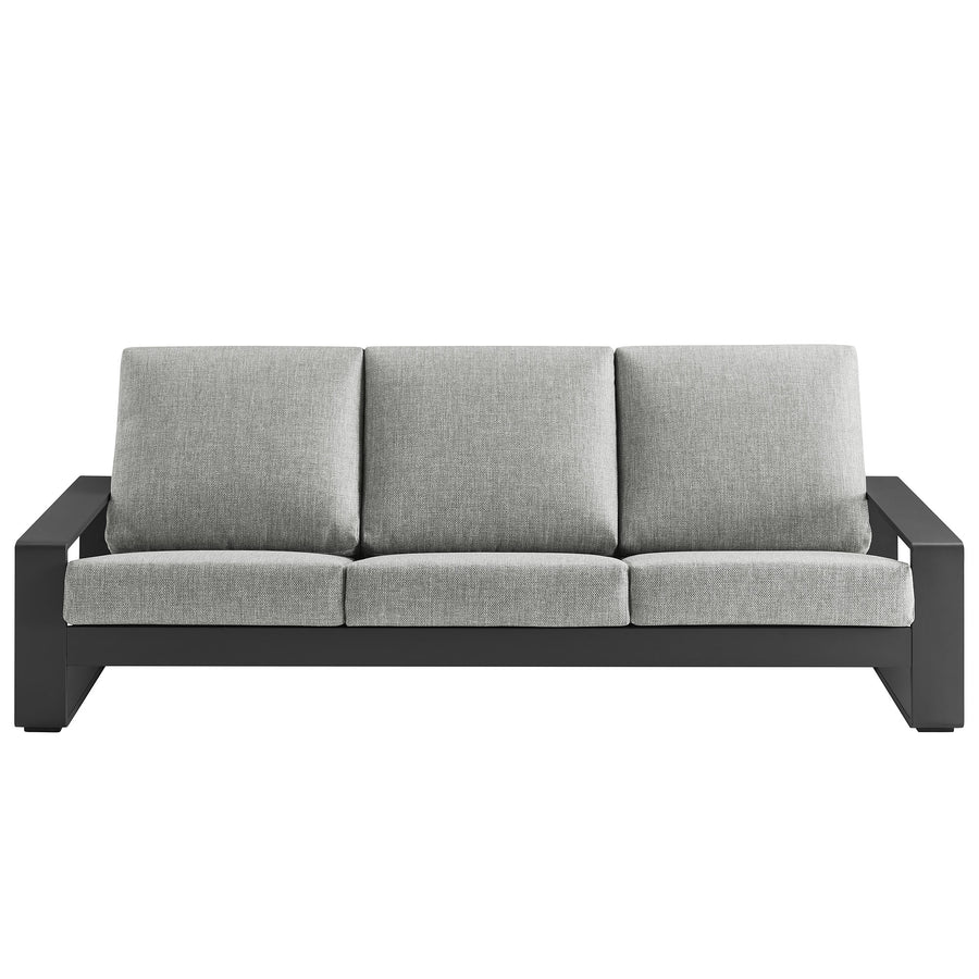 Bramble Outdoor Patio Aluminum Sofa in Light Gray Gray