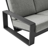 Bramble Outdoor Patio Aluminum Sofa in Light Gray Gray