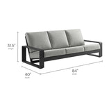 Bramble Outdoor Patio Aluminum Sofa in Light Gray Gray