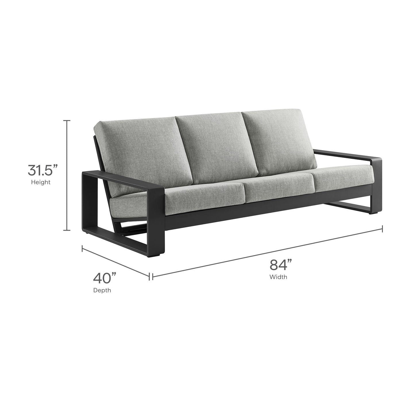 Bramble 4-Piece Outdoor Patio Aluminum Furniture Set in Light Gray