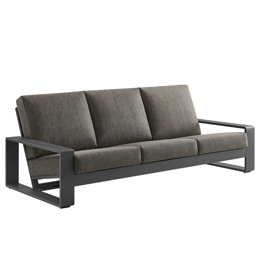 Bramble Outdoor Patio Aluminum Sofa in Smoke Gray