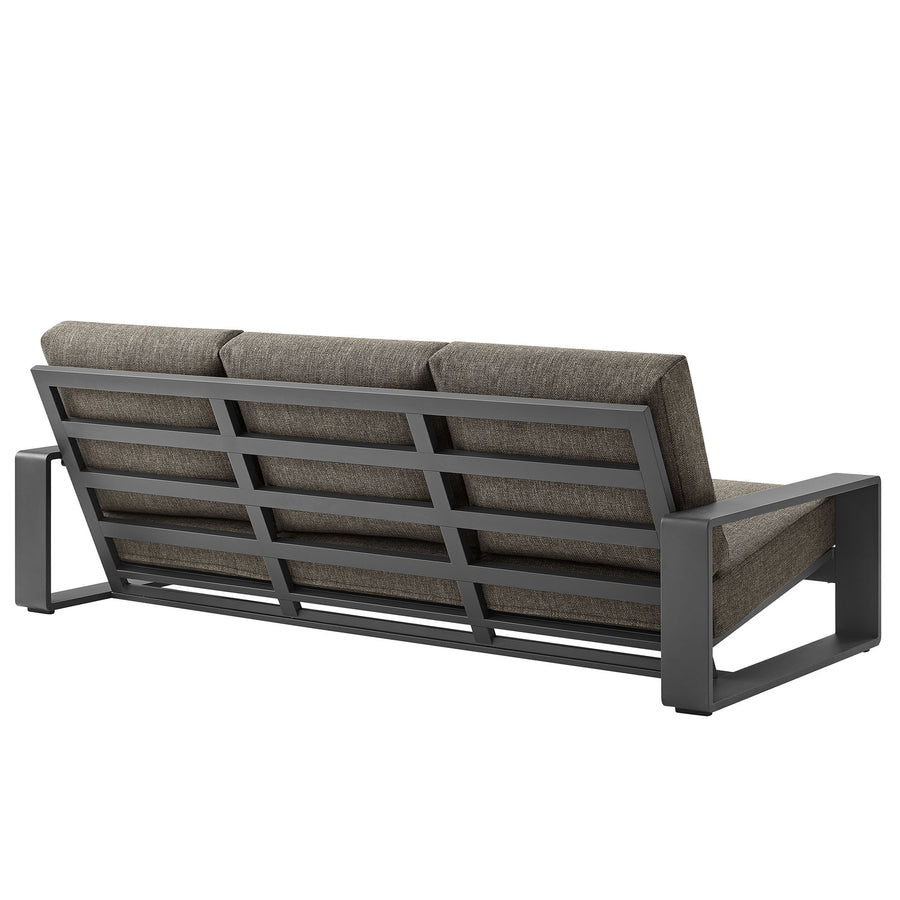 Bramble Outdoor Patio Aluminum Sofa in Smoke Gray