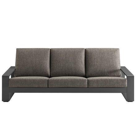 Lirienne Outdoor Patio Aluminum Sofa in Smoke Gray