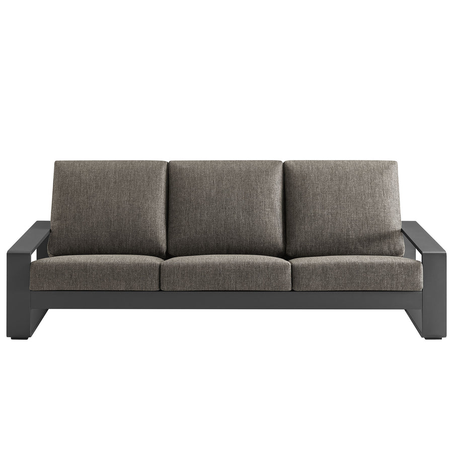 Bramble Outdoor Patio Aluminum Sofa in Smoke Gray