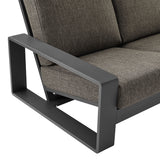 Bramble Outdoor Patio Aluminum Sofa in Smoke Gray