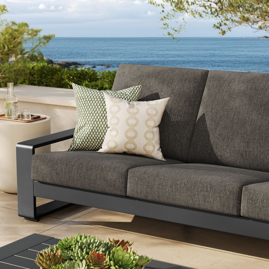 Bramble Outdoor Patio Aluminum Sofa in Smoke Gray