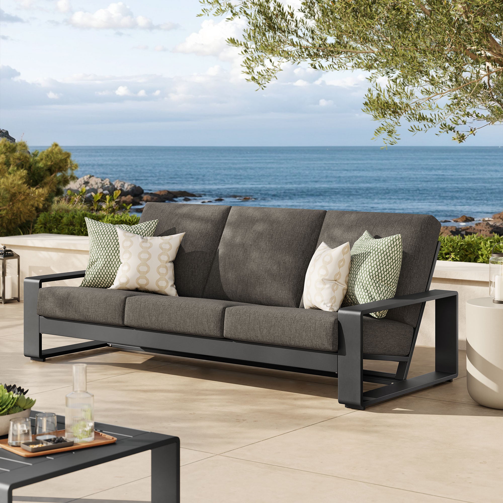 Lirienne Outdoor Patio Aluminum Sofa by Furniture for America