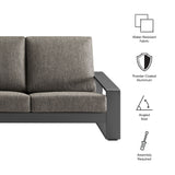Bramble Outdoor Patio Aluminum Sofa in Smoke Gray