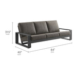 Bramble Outdoor Patio Aluminum Sofa in Smoke Gray