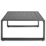 Bramble Outdoor Patio Aluminum Coffee Table in Gray