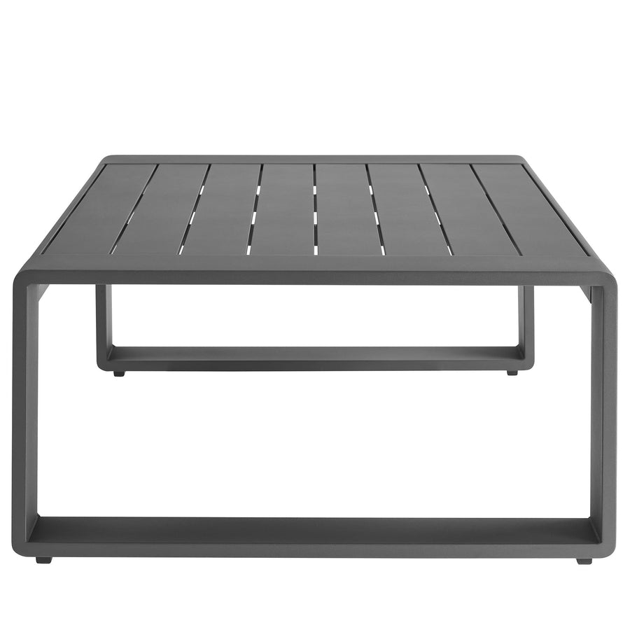 Bramble Outdoor Patio Aluminum Coffee Table in Gray